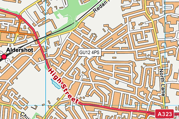 GU12 4PS map - OS VectorMap District (Ordnance Survey)