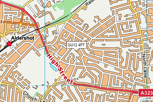 GU12 4PT map - OS VectorMap District (Ordnance Survey)