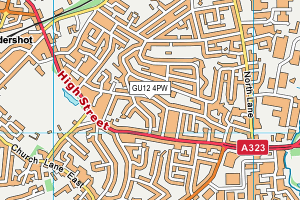 GU12 4PW map - OS VectorMap District (Ordnance Survey)