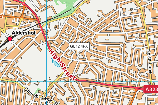 GU12 4PX map - OS VectorMap District (Ordnance Survey)