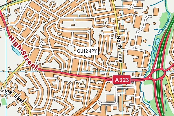 GU12 4PY map - OS VectorMap District (Ordnance Survey)