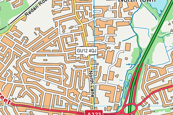 GU12 4QJ map - OS VectorMap District (Ordnance Survey)