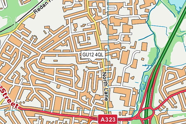 GU12 4QL map - OS VectorMap District (Ordnance Survey)