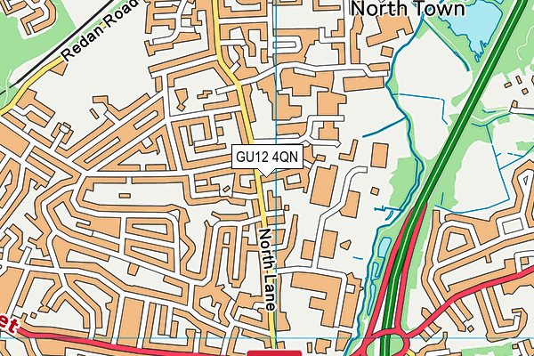 GU12 4QN map - OS VectorMap District (Ordnance Survey)