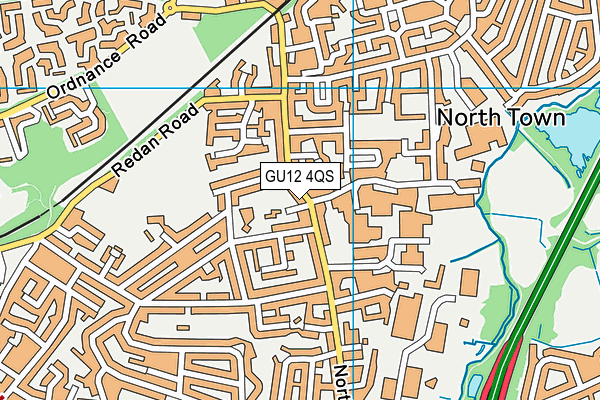 GU12 4QS map - OS VectorMap District (Ordnance Survey)