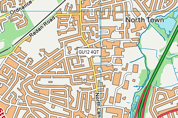 GU12 4QT map - OS VectorMap District (Ordnance Survey)