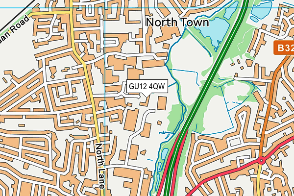 GU12 4QW map - OS VectorMap District (Ordnance Survey)