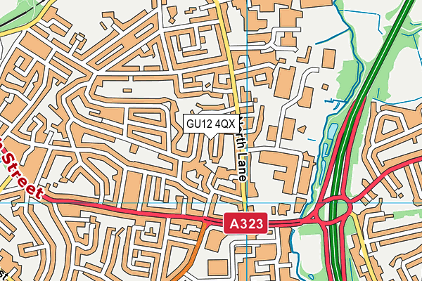 GU12 4QX map - OS VectorMap District (Ordnance Survey)