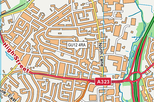 GU12 4RA map - OS VectorMap District (Ordnance Survey)