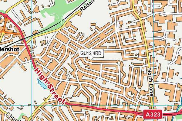 GU12 4RD map - OS VectorMap District (Ordnance Survey)
