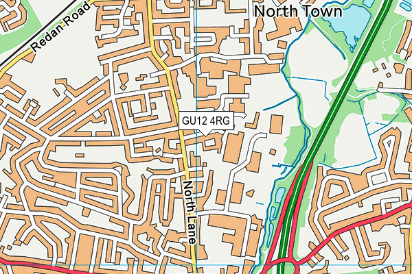 GU12 4RG map - OS VectorMap District (Ordnance Survey)