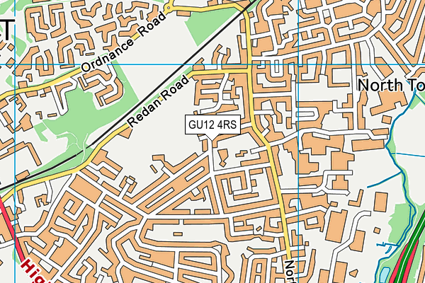 GU12 4RS map - OS VectorMap District (Ordnance Survey)