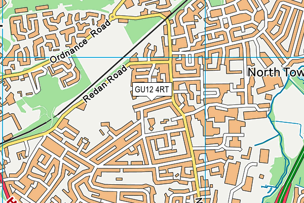 GU12 4RT map - OS VectorMap District (Ordnance Survey)