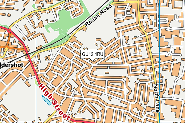 GU12 4RU map - OS VectorMap District (Ordnance Survey)