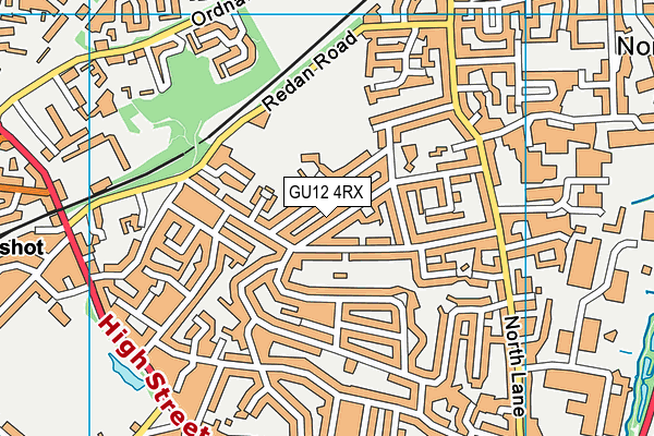 GU12 4RX map - OS VectorMap District (Ordnance Survey)