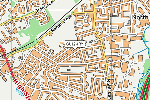 GU12 4RY map - OS VectorMap District (Ordnance Survey)