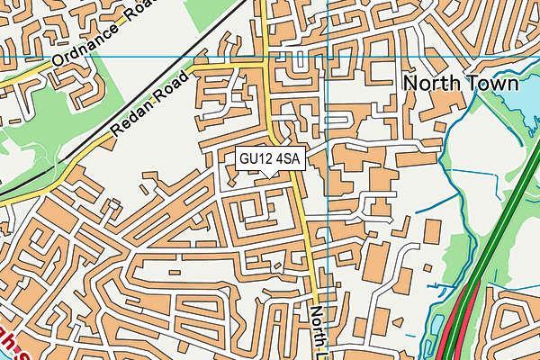 GU12 4SA map - OS VectorMap District (Ordnance Survey)