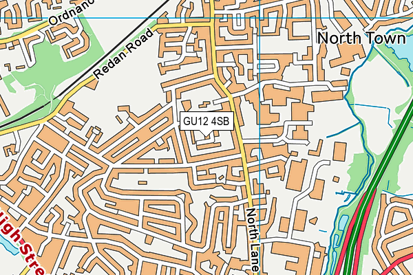 GU12 4SB map - OS VectorMap District (Ordnance Survey)