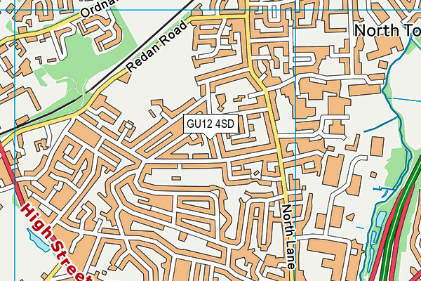 GU12 4SD map - OS VectorMap District (Ordnance Survey)