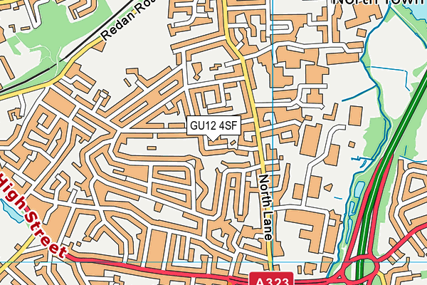 GU12 4SF map - OS VectorMap District (Ordnance Survey)