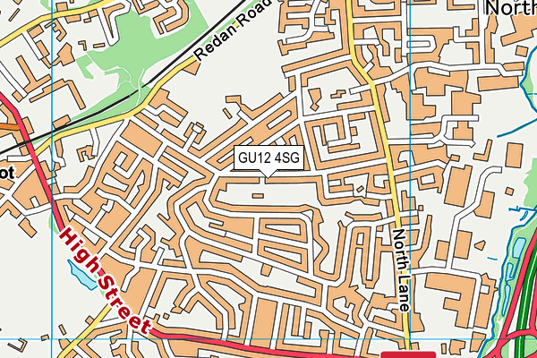 GU12 4SG map - OS VectorMap District (Ordnance Survey)