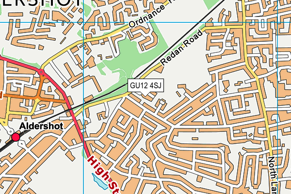 GU12 4SJ map - OS VectorMap District (Ordnance Survey)