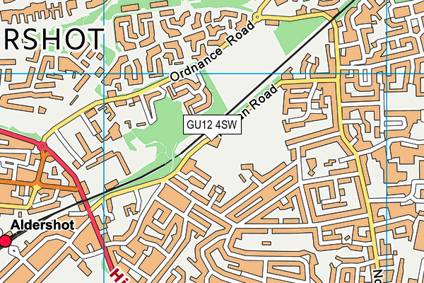 GU12 4SW map - OS VectorMap District (Ordnance Survey)