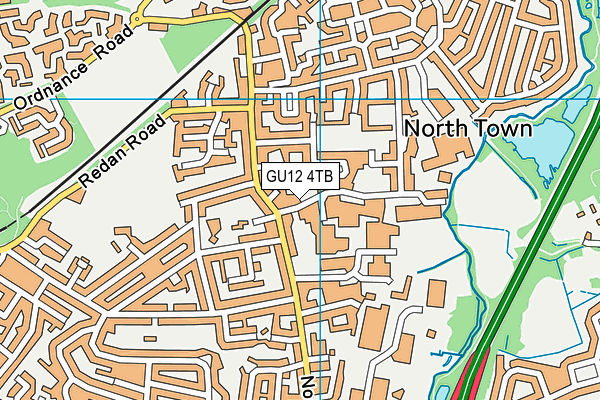 GU12 4TB map - OS VectorMap District (Ordnance Survey)