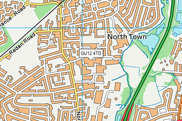 GU12 4TD map - OS VectorMap District (Ordnance Survey)