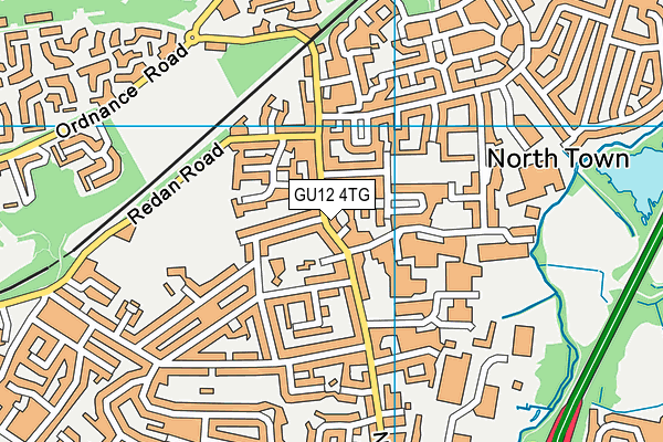 GU12 4TG map - OS VectorMap District (Ordnance Survey)
