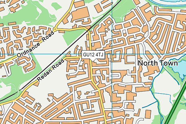 GU12 4TJ map - OS VectorMap District (Ordnance Survey)