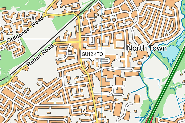 GU12 4TQ map - OS VectorMap District (Ordnance Survey)