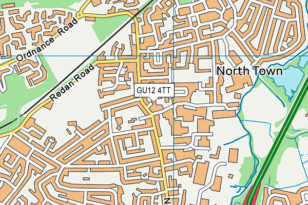 GU12 4TT map - OS VectorMap District (Ordnance Survey)