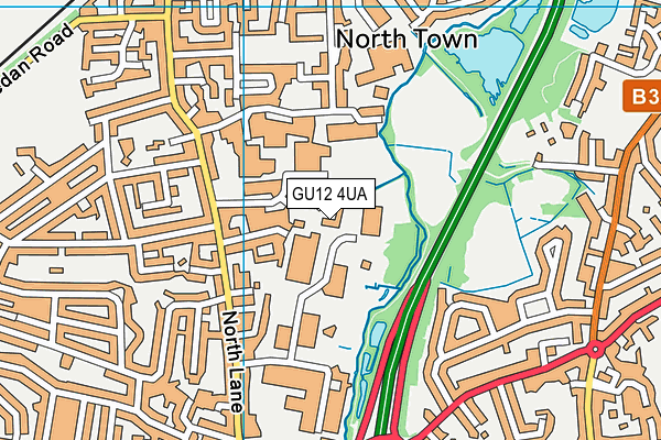 GU12 4UA map - OS VectorMap District (Ordnance Survey)