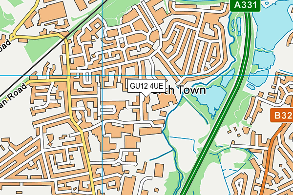 GU12 4UE map - OS VectorMap District (Ordnance Survey)