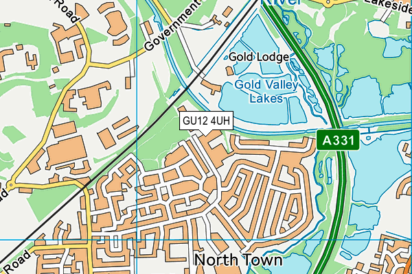 GU12 4UH map - OS VectorMap District (Ordnance Survey)