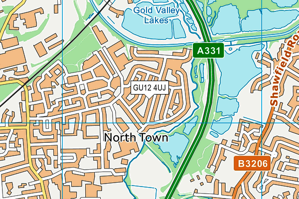 GU12 4UJ map - OS VectorMap District (Ordnance Survey)