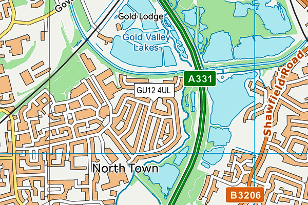 GU12 4UL map - OS VectorMap District (Ordnance Survey)