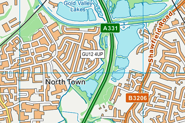 GU12 4UP map - OS VectorMap District (Ordnance Survey)