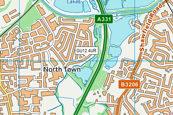 GU12 4UR map - OS VectorMap District (Ordnance Survey)