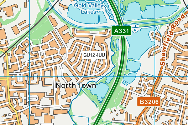 GU12 4UU map - OS VectorMap District (Ordnance Survey)