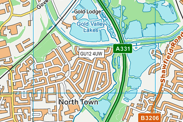 GU12 4UW map - OS VectorMap District (Ordnance Survey)