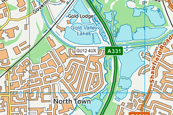 GU12 4UX map - OS VectorMap District (Ordnance Survey)