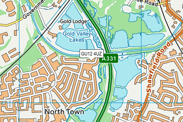 GU12 4UZ map - OS VectorMap District (Ordnance Survey)