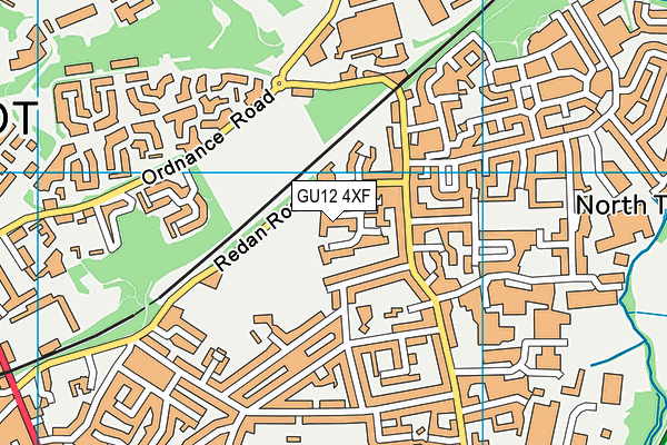 GU12 4XF map - OS VectorMap District (Ordnance Survey)