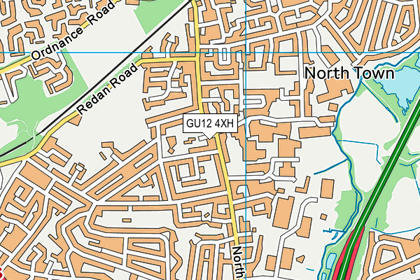 GU12 4XH map - OS VectorMap District (Ordnance Survey)