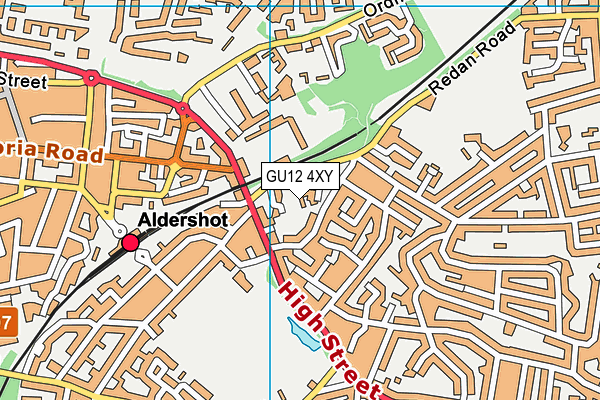 GU12 4XY map - OS VectorMap District (Ordnance Survey)