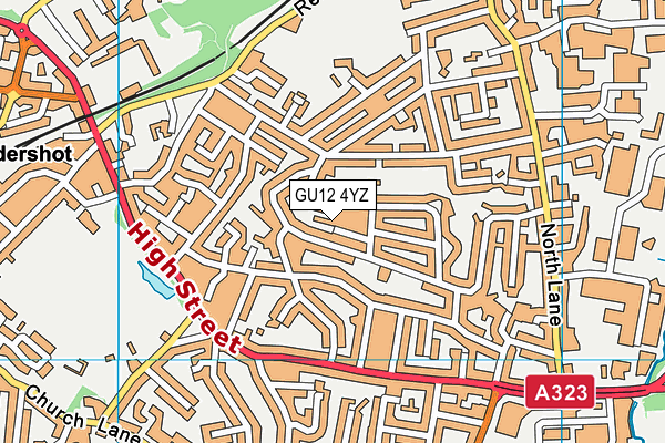 GU12 4YZ map - OS VectorMap District (Ordnance Survey)