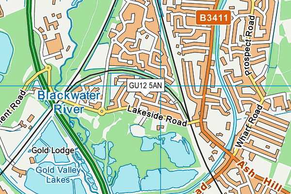 GU12 5AN map - OS VectorMap District (Ordnance Survey)