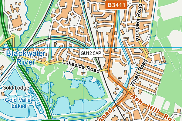GU12 5AP map - OS VectorMap District (Ordnance Survey)